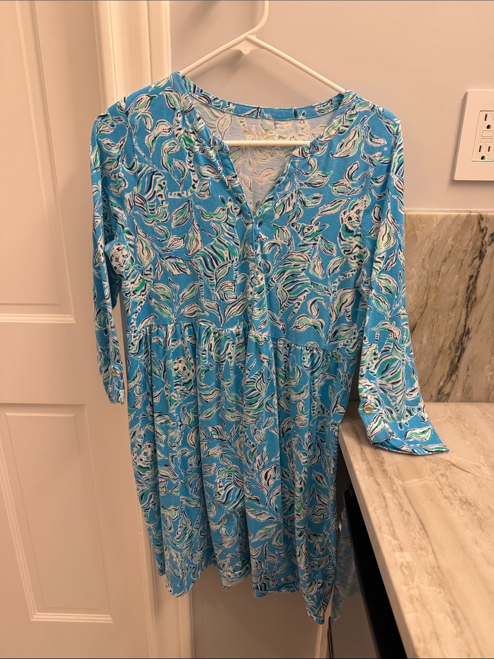 Lilly Pulitzer Blue Multi-Print Women's Dress size medium